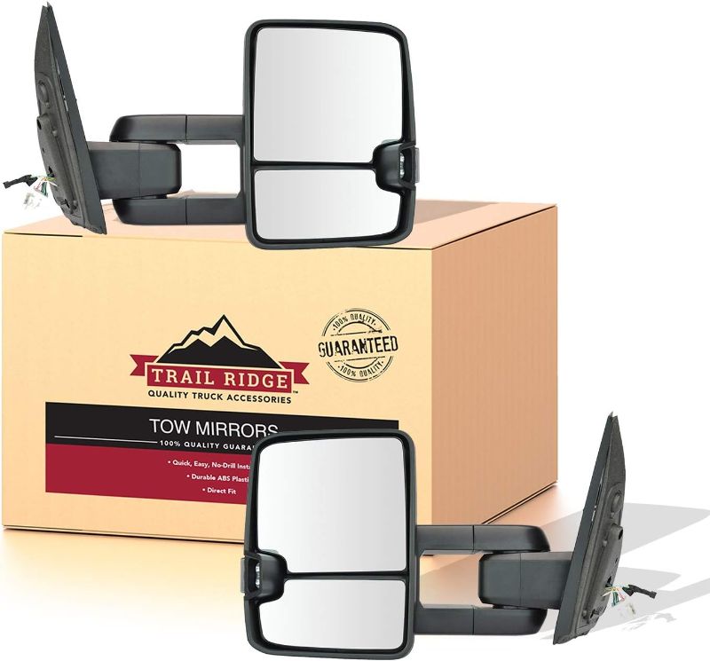 Photo 1 of Trail Ridge Tow Mirror Upgrade Power Folding Turn Memory Chrome Pair Set for 2008-2011 Toyota Sequoia / 2007-2017 Toyota Tundra Pickup Truck
