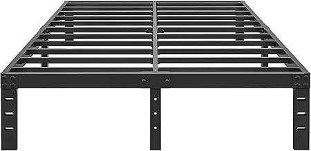 Photo 1 of 10 Inch King Size Bed Frame - No Box Spring Needed Heavy Duty Metal Platform Mattress Foundation with Steel Slats, Non-slip Noise Free Easy Assembly Black Bedframes