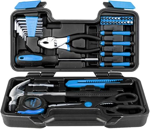 Photo 1 of 39-Piece Tool Kit Set,Household Tool Kit, General Household Hand Tool Kit with Plastic Toolbox Storage Case,Perfect for Homeowner, Diyer, Handyman (Blue)
Brand: Volowoo