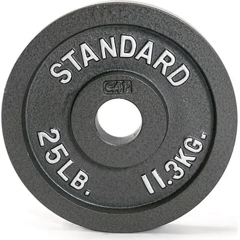 Photo 1 of  Barbell Gray Olympic Cast Iron Weight Plate, 25 lb