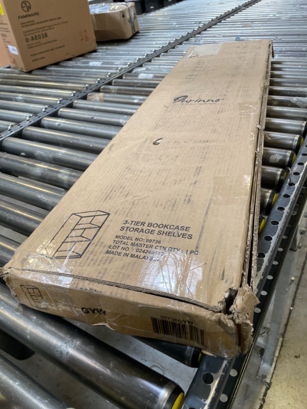 Photo 1 of Furinno Basic 3-Tier Bookcase Storage Shelves, French Oak Grey