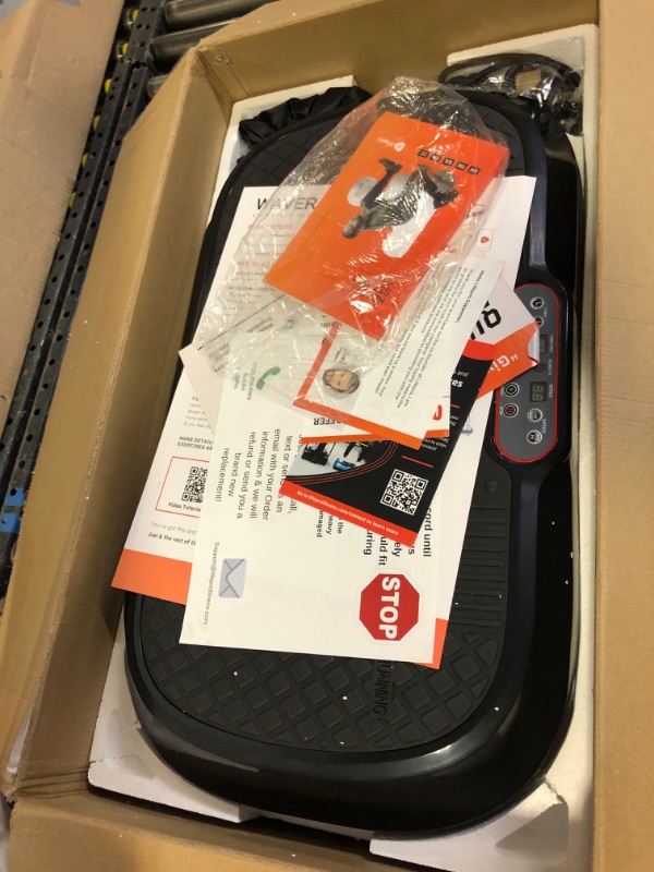 Photo 1 of LifePro Vibration Plate Exercise Machine - Whole Body Workout Vibration Fitness Platform w/ Loop Bands - Home Training Equipment for Weight Loss & Toning Black