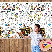 Photo 1 of 1PC Kindergaten Grad Giant Coloring Poster/Tablecloth - Crafts for Kids - 108 x 54 Inches Jumbo Paper Coloring Table cover Kids Gifts Activities Toys