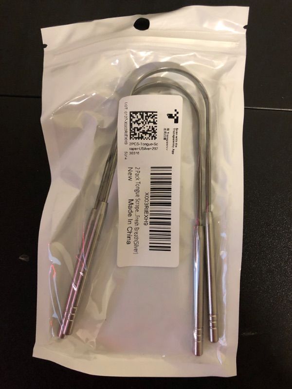 Photo 1 of 2 Pack Tongue Scraper,Stainless Steel Tongue Cleaners,Tongue Scraper for Adults, Reduce Bad Breath and Fresh Breath(Silver) 2 Pack Silver U-shaped