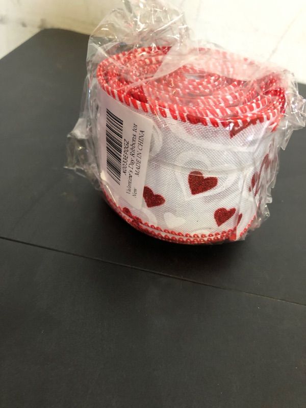 Photo 1 of  Ribbons for Wreath Bows Wrapping Gifts, White Burlap Heart Ribbons