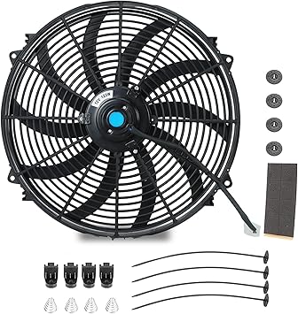 Photo 1 of 16 Inch Universal Slim Fan Push Pull Electric Radiator Cooling Fan 12V 120W with Mount Kit
