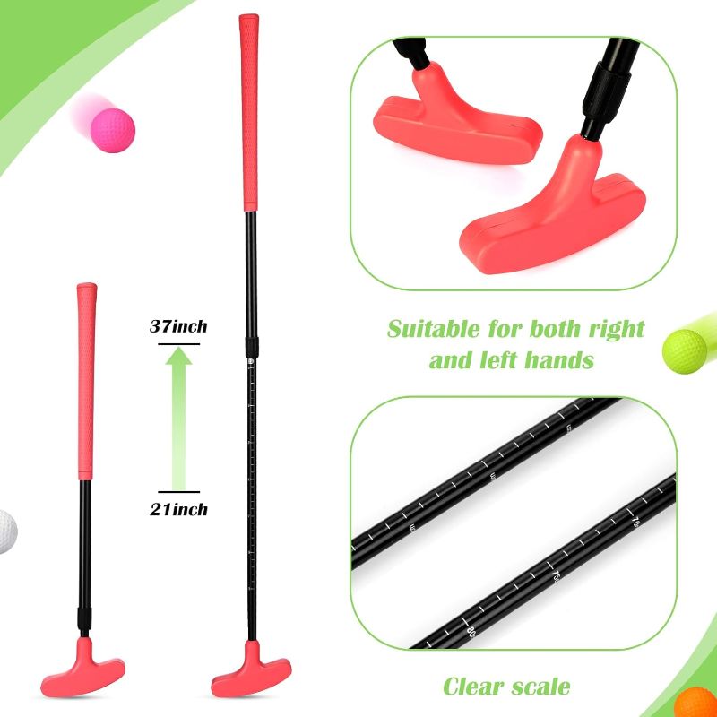 Photo 1 of 
Golf Putters for Men and Women Two Way Mini Golf Putter with 4 Golf Balls Adjustable Length Kids Putter Bulk for Right or Left Handed Golfers for Children Teenager Junior