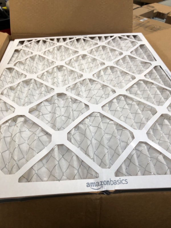 Photo 2 of AC 20X25X1 Air Filter Amazon Basics 6 pack 
