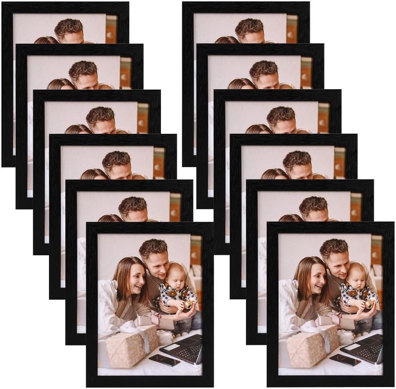 Fixwal 6x8 Picture Frame, Set of 12, Black PVC Photo Frames, Display ...