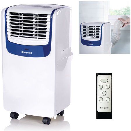 Photo 1 of 6,100 BTU Portable Air Conditioner Cools 100 Sq. Ft. in White and Blue
