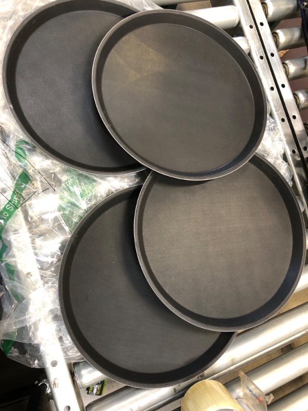 Photo 1 of 4 PCK ROUND TRAY BLACK