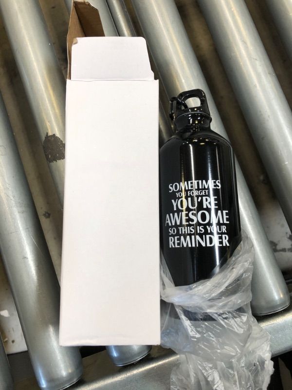 Photo 1 of  Thank You Gifts 20oz Aluminum Water Bottles Reusable Leak Proof Twist Lid Buckle Sports Water Bottle Appreciation Gift for Employee Coworkers Teacher (Black)