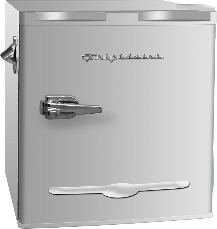 Photo 1 of 1.6 Cu. Ft. Retro Mini Refrigerator in Silver Moonbeam
  