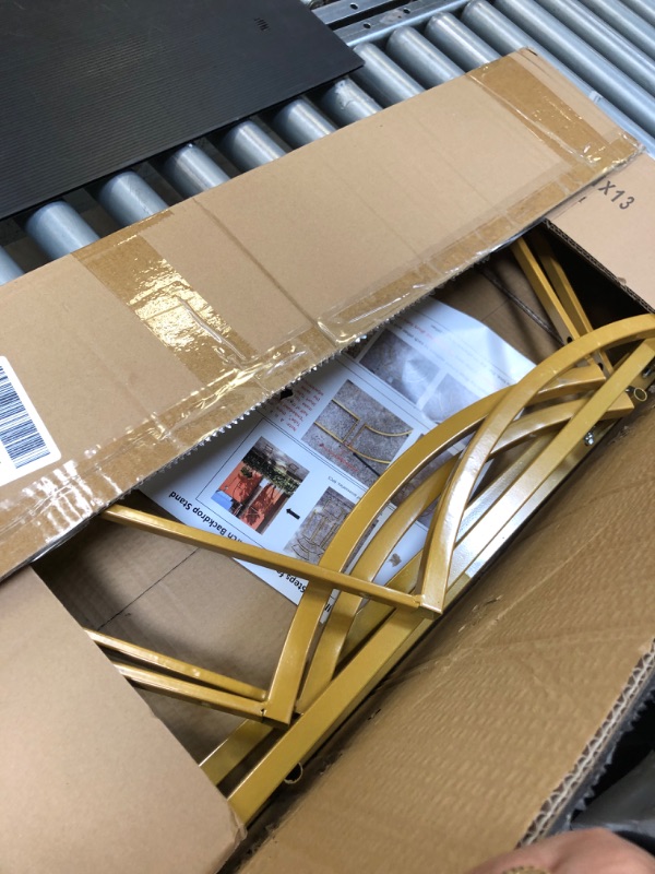 Photo 1 of Double Arch Backdrop Stand Metal Open Arch Backdrop Frame U Shaped Wedding Arches for Ceremony Baby Shower Garden Birthday Party Decoration (Gold, 7.2FT×4FT) Gold 7.2FT×4FT(H×W)