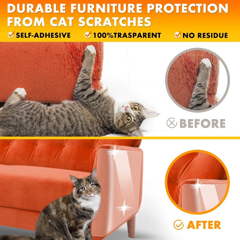 Photo 1 of  Cat Scratch Furniture Protector Couch Protector from Cat Claws, Clear Anti Furniture Protector from Cats Scratching, Sofa Corner Cat Scratch Protector  