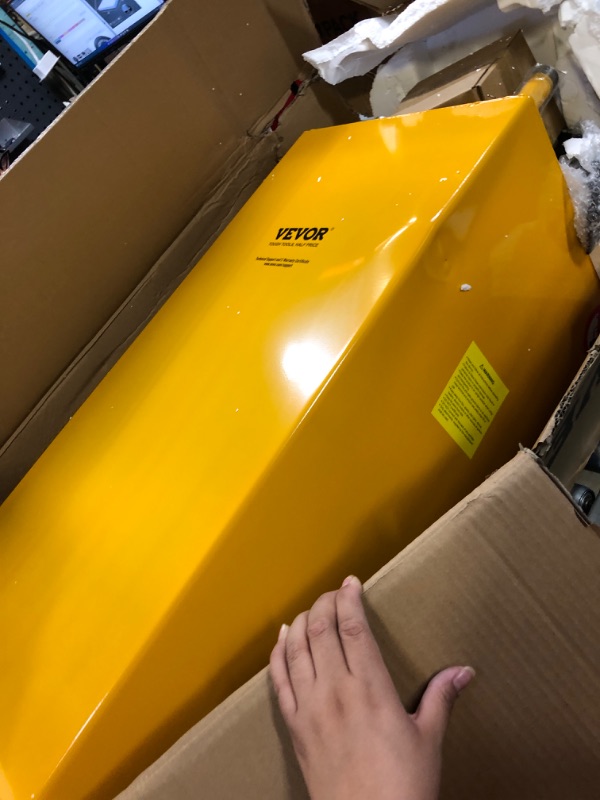 Photo 1 of VEVOR Fuel Caddy, 35 Gallon, Gas Storage Tank on 4 Wheels, with Manual Transfer Pump, Gasoline Diesel Fuel Container for Cars, Lawn Mowers, ATVs, Boats, More, Yellow
