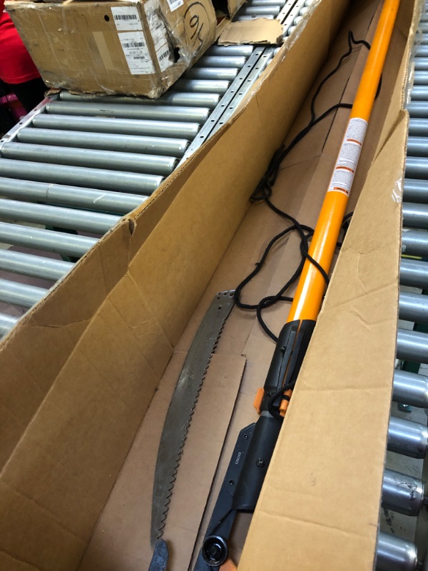 Photo 1 of PowerLever 1-1/8 in. Cut Capacity Steel Saw Blade 15 in. Fiberglass Pole 14 ft. Tree Pruner