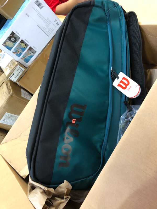 Photo 1 of WILSON Blade V9 Super Tour Tennis Racket Bags - Green/Black Racket Bag Green/Black Holds up to 9 Rackets