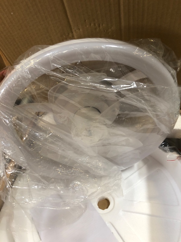 Photo 1 of White Ceiling Fans with Lights: 16 inch Bladeless Modern Ceiling Fans with Lights and Remote Low Profile Ceiling Fan with Light Flush Mount Ceiling Fan with Lights Ceiling Fan for Bedroom White 16 inch