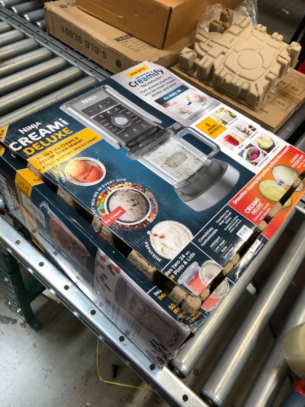 Photo 1 of Ninja NC501 CREAMi Deluxe 11-in-1 Ice Cream & Frozen Treat Maker for Ice Cream, Sorbet, Milkshakes, Frozen Drinks & More, 11 Programs, Perfect for Kids, Silver, 11 Functions + (2) 24 oz. Pints