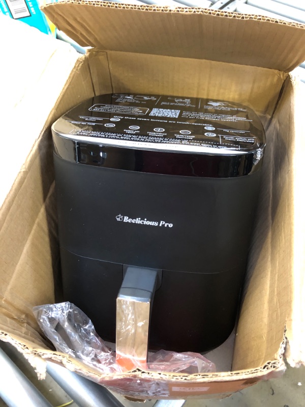 Photo 1 of Air Fryer,Beelicious® 8-in-1 Smart Compact 4QT Air Fryers,Shake Reminder,450°F Digital Airfryer with Flavor-Lock Tech,Tempered Glass Display,Dishwasher-Safe & Nonstick,Fit for 1-3 People,Black
