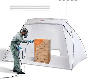 Photo 1 of VEVOR Portable Paint Booth,10x7x6ft Larger Spray Paint Tent with Built-in Floor & Mesh Screen & Windproof Hooks, Painting Tent Station for Furniture DIY Hobby Tool, Spray Paint Shelter,Extra Large
