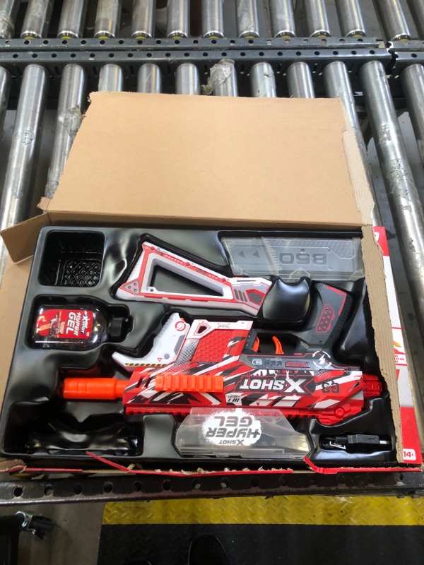 Photo 1 of XShot Hyper Gel Trace Fire Blaster, Semi and Fully Automatic Gel Blaster & 10,000 Gellets, 600 Capacity Hopper & 850 Capacity Mag, Ages 14 & Up by ZURU Medium Gel Blaster