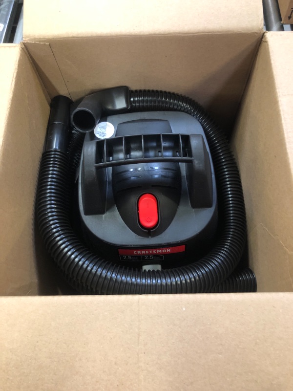 Photo 2 of CRAFTSMAN CMXEVBE17250 2.5 Gallon 2.5 Peak HP Wet/Dry Vac, Portable Shop Vacuum with Attachments 2.5 Gal 1.75 Peak HP