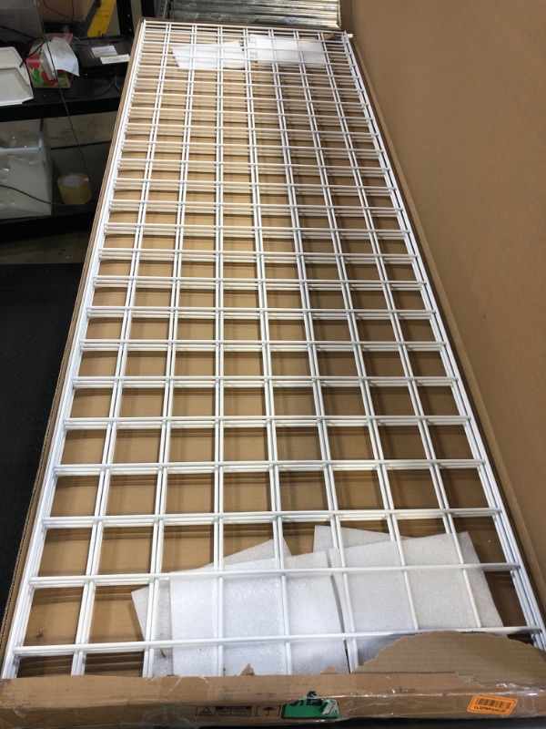 Photo 2 of Grid Wall Commercial Grade Gridwall Panels – Heavy Duty Grid Panel for Any Retail Display Wall Grid 2' Width x 6' Height, White (Pack of 3) 2'x6'(3 Pack) White