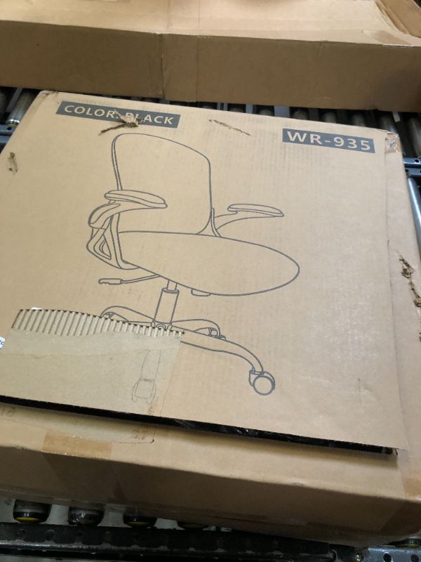 Photo 1 of Office Chair Desk Chair, Ergonomic Mesh Computer Chair Home Office Desk Chairs, Swivel Task Chair Mid Back Breathable Rolling Chair with Adjustable Lumbar Support Flip Up Armrest (Black) Black WR935