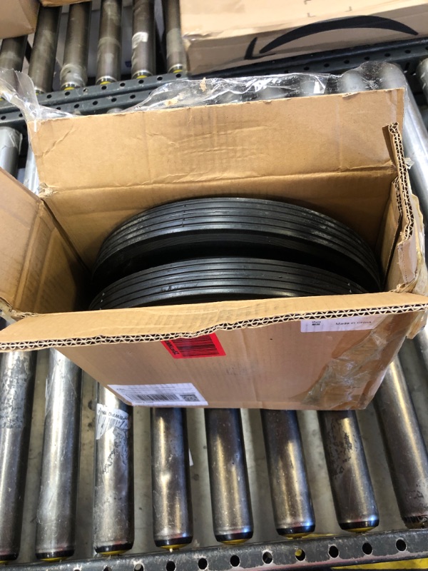 Photo 1 of 8" x 2" Run-Flat Solid Rubber Tire Replacement Wheels with 1/2 Inch Axle Size for Carts, Hand Trucks, and Wagons 8” X 2” 2Pack