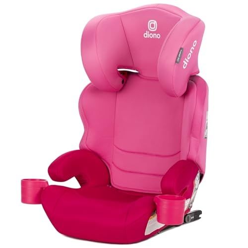 Photo 1 of Diono Everett NXT High Back Booster Car Seat with Rigid Latch, Lightweight Slim Fit Design, 8 Years 1 Booster Seat, Pink Cotton Candy
