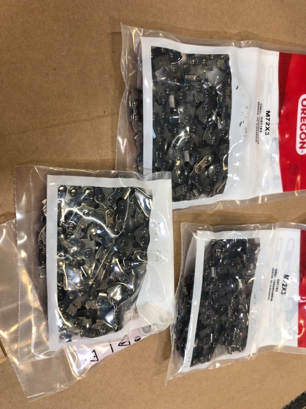 Photo 1 of Oregon 3-Pack M72 SpeedCut Chainsaw Chain for 18-Inch Bar - .325-Inch Pitch, .050-Inch Gauge, 72 Drive Links, Replacement Low-Kickback, fits Husqvarna Models and more (95TXL072G),Grey
