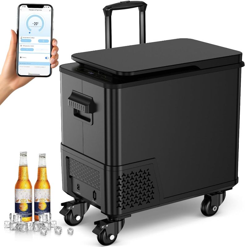 Photo 1 of 12v Refrigerator, 40 Quart(38L) Electric Cooler Car Refrigerator APP Control, Portable Freezer Fridge Cooler -4?~68? 12/24V DC & 100-240V AC, Car Fridge for RV, Truck, Van, Camping, Travel, Outdoor
