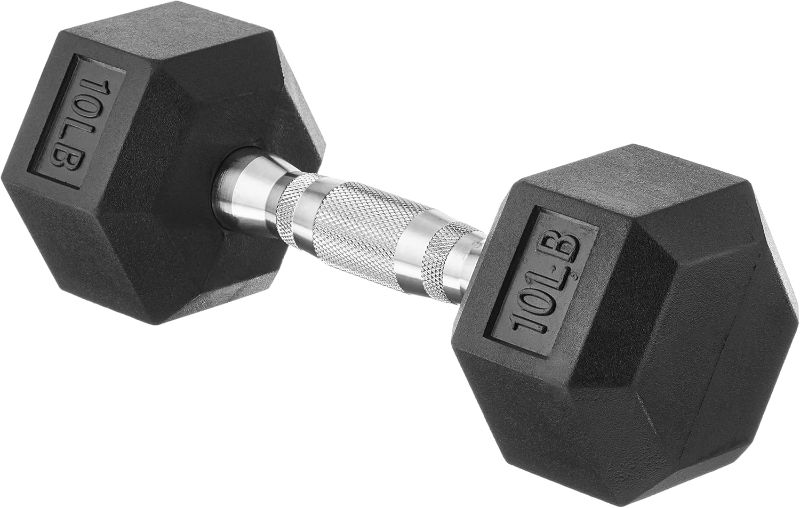 Photo 1 of  Rubber Encased Exercise & Fitness Hex Dumbbell, Single, 10 lb