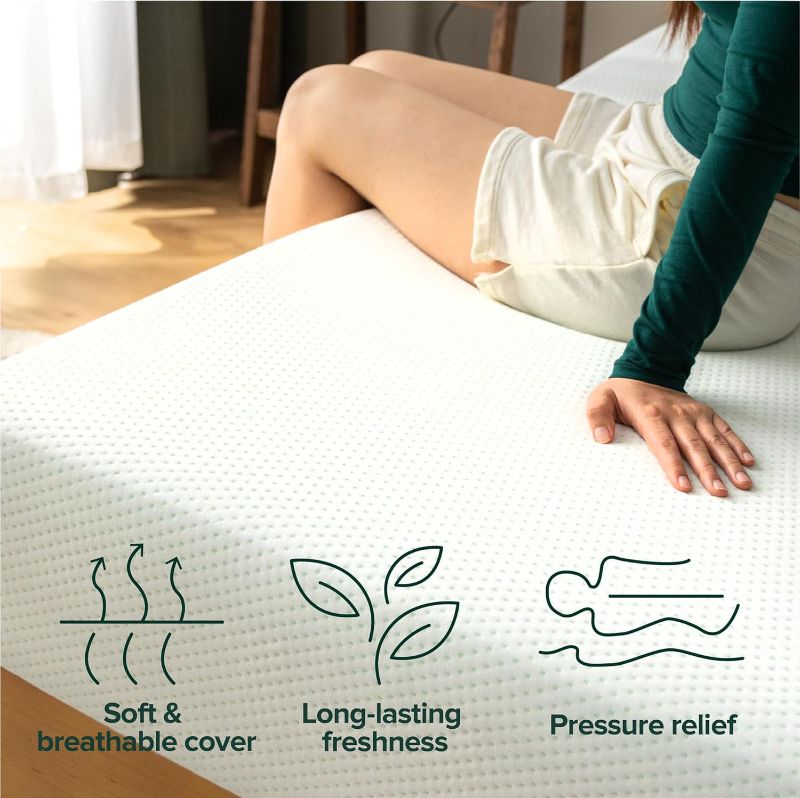 Photo 1 of .ZINUS 8 Inch Green Tea Memory Foam Mattress [New Version], Queen, Fiberglass free, Medium Firm Feel 