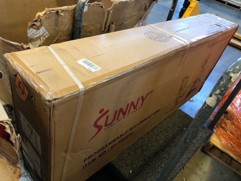 Photo 2 of -FACTORY SEALED- Sunny Health & Fitness Programmable 16 Levels Electro-Magnetic Resistance Recumbent Exercise Bike with 24 Pre-Build Workouts and 300 lbs Weight Capacity, Optional Bluetooth w/Exclusive SunnyFit App
