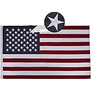 Photo 1 of AMZFLAG Cotton American Flag 2x3 ft, Embroidered Cloth US USA Flags Made in USA with 2 Brass Grommets, Double Sided United States Flag Soft Cotton for Indoor