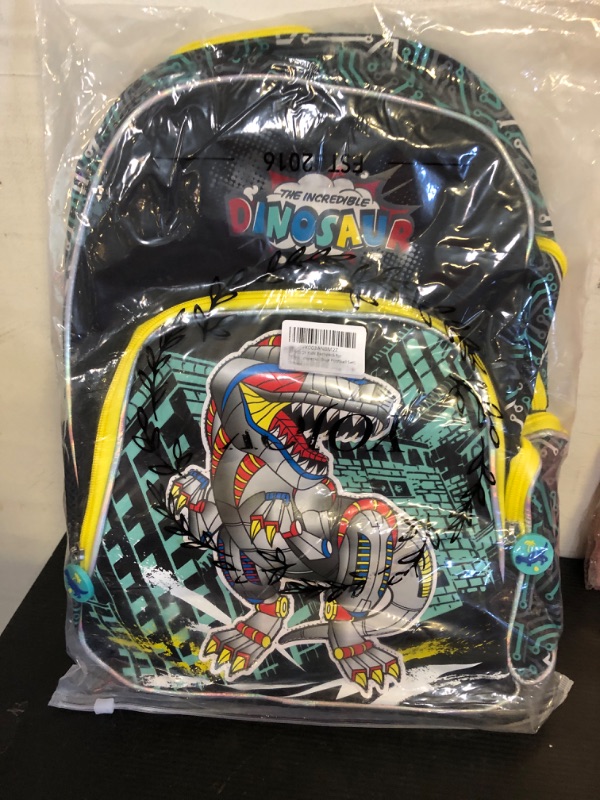Photo 1 of YOJOY Kids Backpack for Boys with Lunch Box Set Elementary School Bags 16 inch Primary Bookbags Football Dinosaur Backpacks (Black Dinosaur Set

