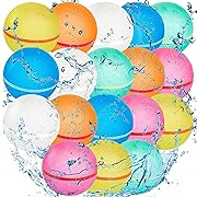 Photo 1 of 18 PCS Reusable Water Balloons Balls, Soft Silicone Quick Fill Balloons Splash Fun,Outdoor Backyard Summer Party Easy Quick Fun Water Fight Game