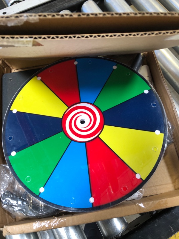 Photo 2 of  Heavy Duty Spinning Prize Wheel - 10 Slots Color Tabletop Roulette Spinner of Fortune Spin The with Dry Erase Marker and Eraser Win Game for Trade Show, 
