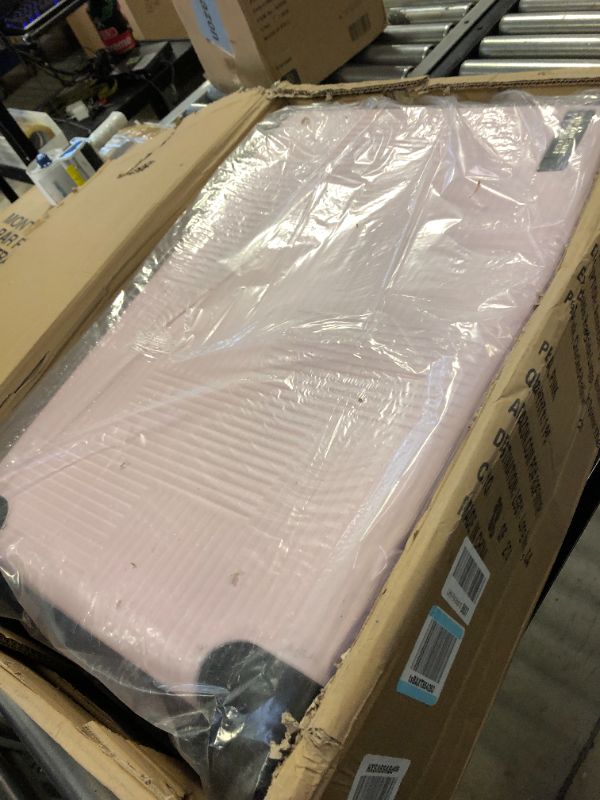 Photo 1 of American Tourister Stratum XLT Expandable Hardside Luggage with Spinner Wheels, Pink Blush, Checked-Medium 24-Inch Checked-Medium 24-Inch Petal Pink