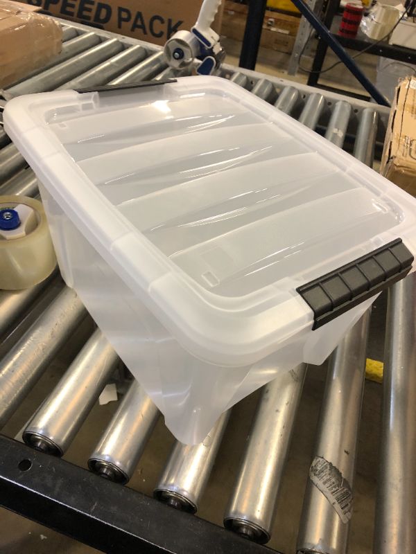 Photo 2 of 13 Qt Stackable Plastic Storage Bins with Lids