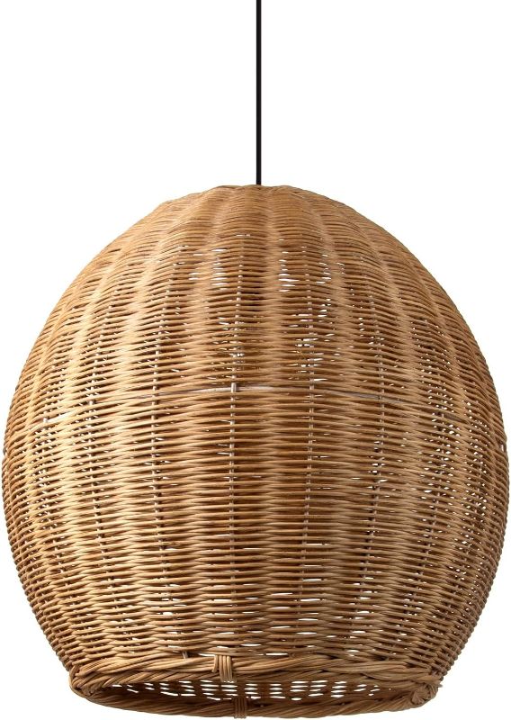 Photo 1 of Arturesthome Rustic Rattan Woven Dome Pendant Light, Coastal Basket Lampshade Hanging Lighting Fixture, Adjustable Vintage Farmhouse Chandelier Lamp Shade for Kitchen Island Dining Table Room
