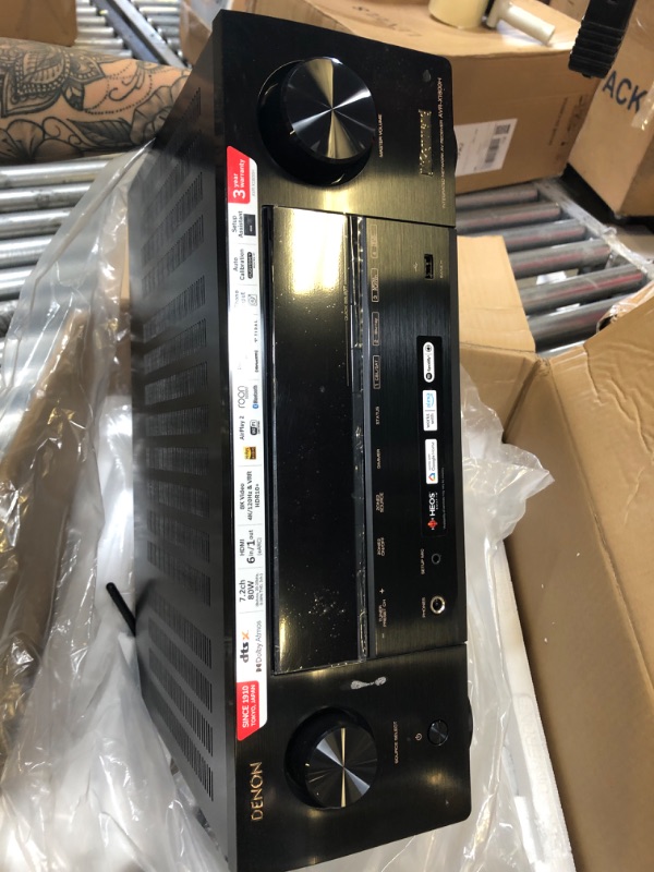 Photo 1 of Denon AVR-X1800H 7.2 Channel AV Receiver - 80W/Channel, Wireless Streaming via Built-in HEOS, WiFi, & Bluetooth, Supports Dolby Vision, HDR10+, Dynamic HDR, and Home Automation Systems