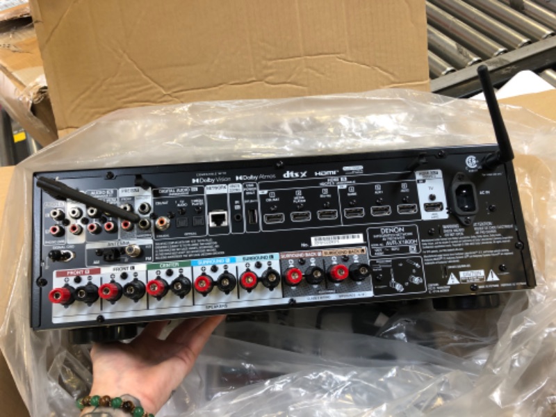 Photo 1 of Denon AVR-X1800H 7.2 Channel AV Receiver - 80W/Channel, Wireless Streaming via Built-in HEOS, WiFi, & Bluetooth, Supports Dolby Vision, HDR10+, Dynamic HDR, and Home Automation Systems