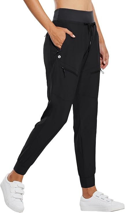 Photo 1 of BALEAF Women's Joggers Lightweight Hiking Pants High Waist 5 Zipper Pockets Quick Dry Travel Athletic UPF50+- SIZE S 
