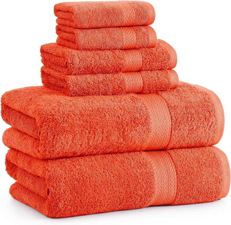 Photo 1 of  Bath Towels Set of 6 Large- 100% Cotton Bathroom Towels