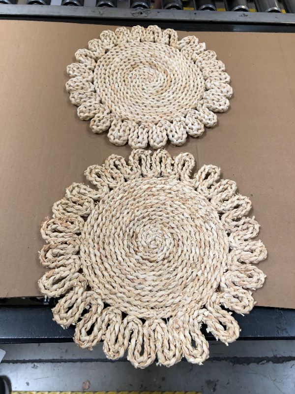 Photo 2 of 11 Inches Woven Round Placemats- 2 PACK 