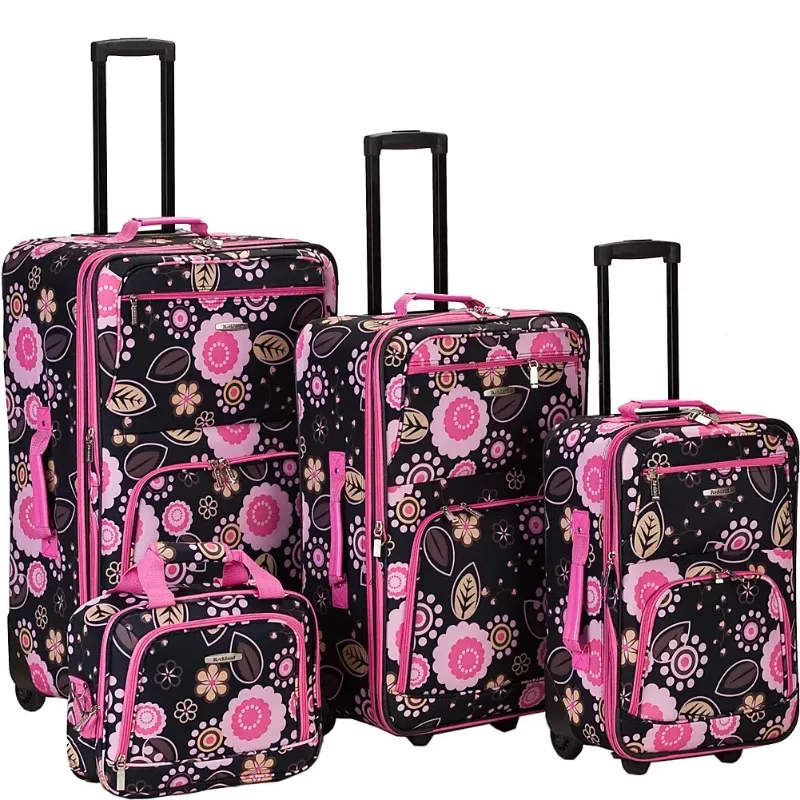 Photo 1 of -+Rockland Impulse 4-Piece Softside Upright Luggage Set,Telescoping Handles